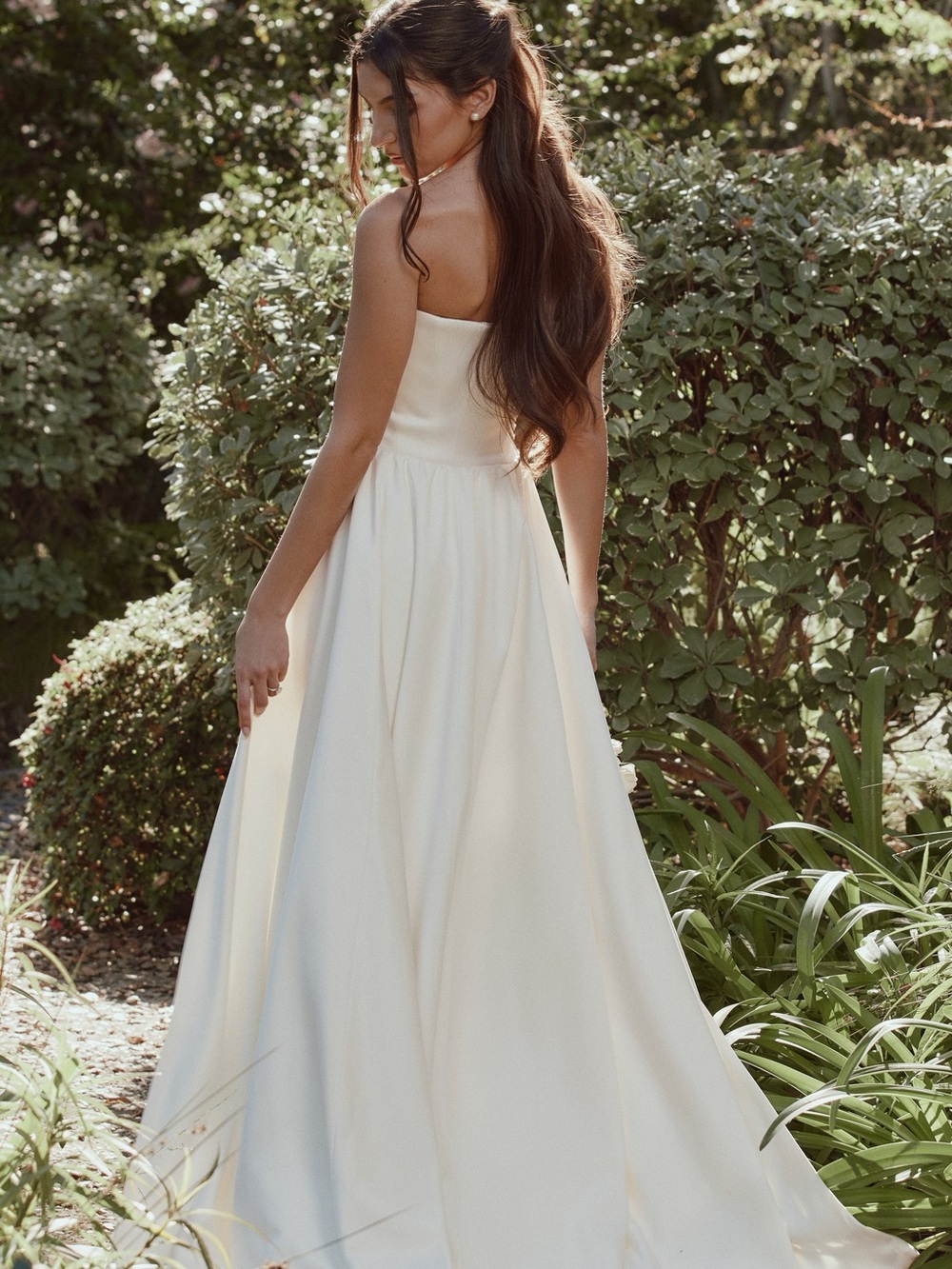 House of CB SABRINA Ivory Satin Strapless Bridal Gown NWT - Picture 5 of 16